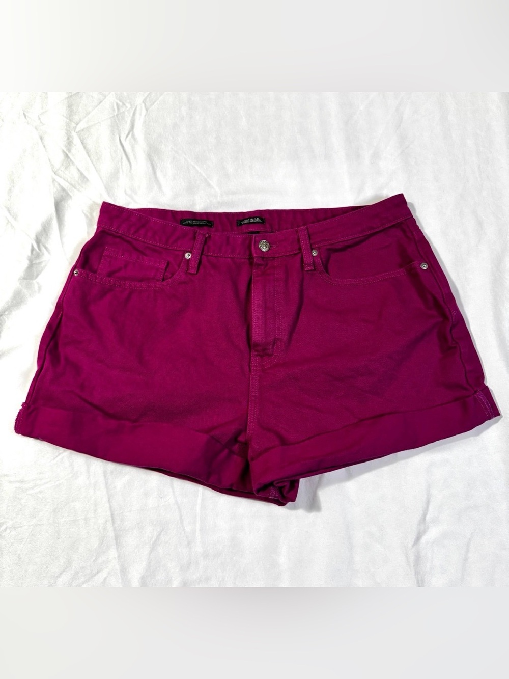 Wild Fable Pink Fuchsia Rolled Cuff Denim Shorts Size 16/33R